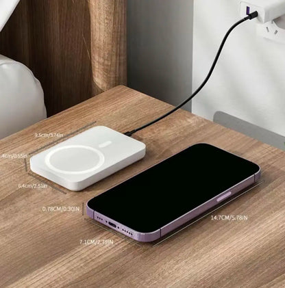 10,000mAh Magnetic Power Bank for iPhone 12-17 Series - Optimal Performance with MagSafe Case or Without, Portable Wireless Charger - Ideal Father's Day Gift