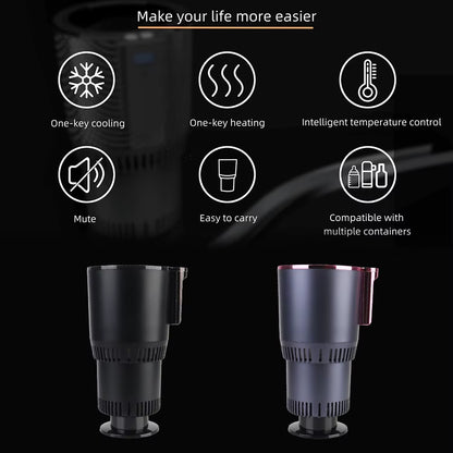 Car Cooling Heating Cup Holder Temperature Display DC 12V Refrigeration Kettle Heat Preservation Smart Cup Water Warmer Bottle