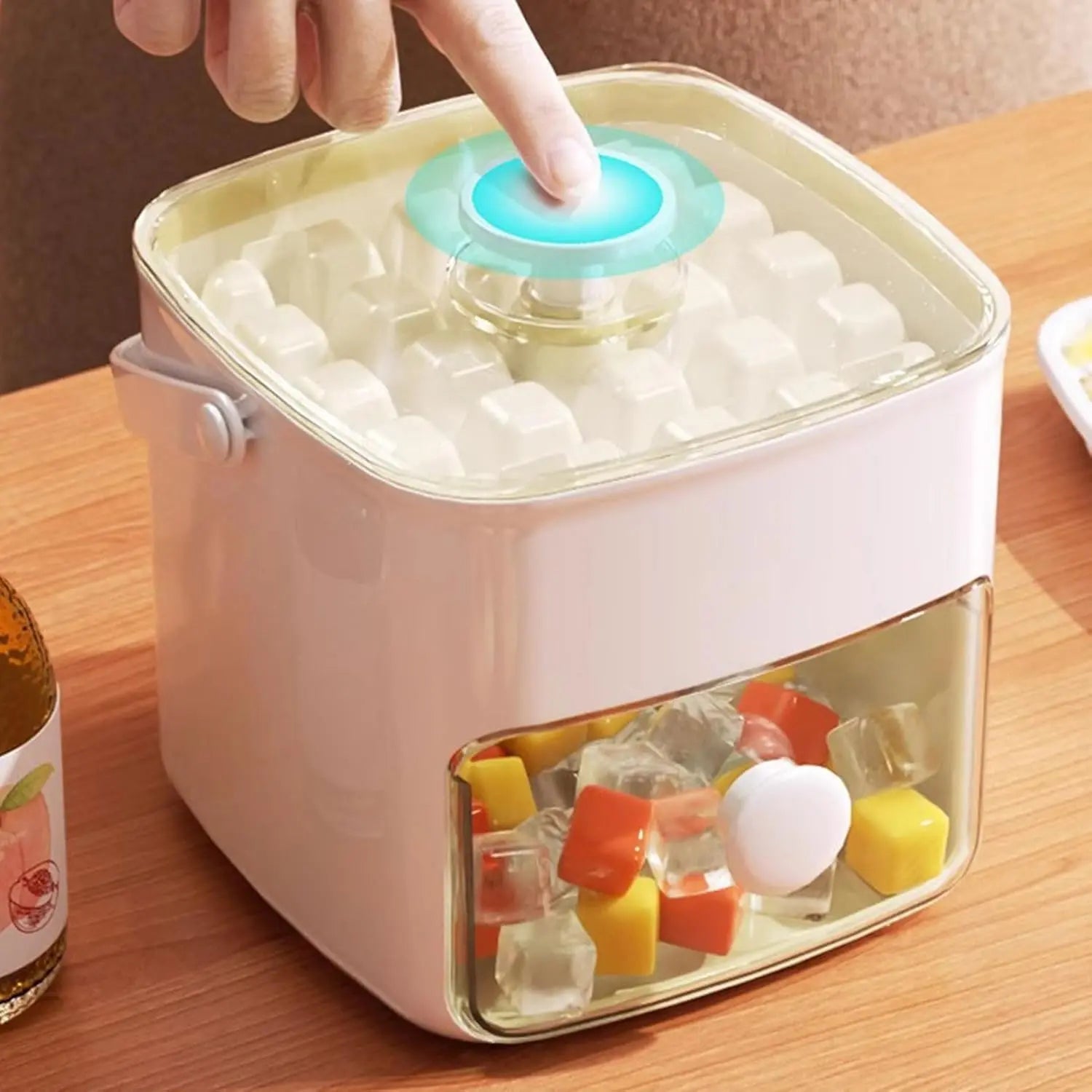Professional Ice Cube Tray with Lid and Bin - Versatile Ice Maker for Freezer, Ideal for Whiskey, Cocktails, Coffee, and Beer, Complete with Ice Tongs and Kitchen Tools