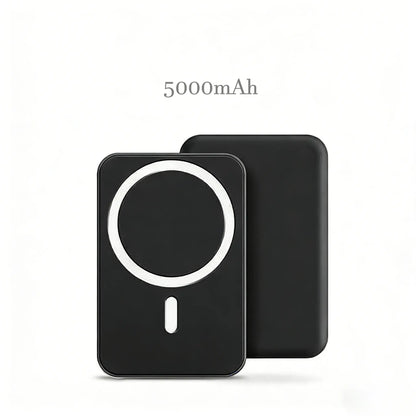 5000mAh Magnetic Charging Battery with MagSafe Wireless Fast Charging Technology for iPhone 12-17 Series - Compact and Portable Power Bank