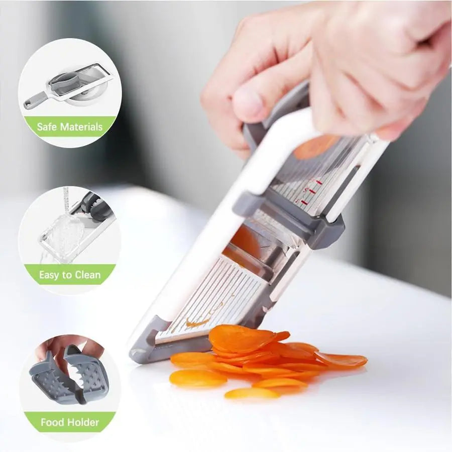 Adjustable Stainless Steel Multifunctional Vegetable Chopper and Slicer, 1 Count Kitchen Utensil and Gadget