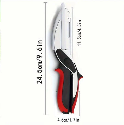 Professional Stainless Steel Kitchen Scissors for Vegetables and Meat - Includes Cutting Board and Quick Slicing Functionality
