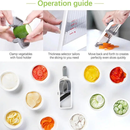 Adjustable Stainless Steel Multifunctional Vegetable Chopper and Slicer, 1 Count Kitchen Utensil and Gadget