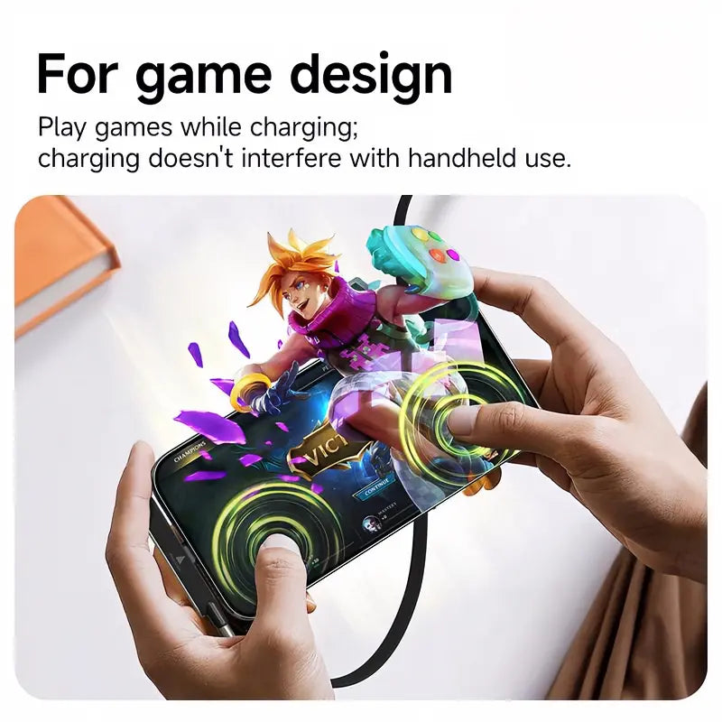 240W Supercharge 2-in-1 Detachable Type-C Charging Cable with Rotating Stand, Zinc Alloy and Silicone Construction, Ideal for Apple Smartphones and Gaming in Vehicles