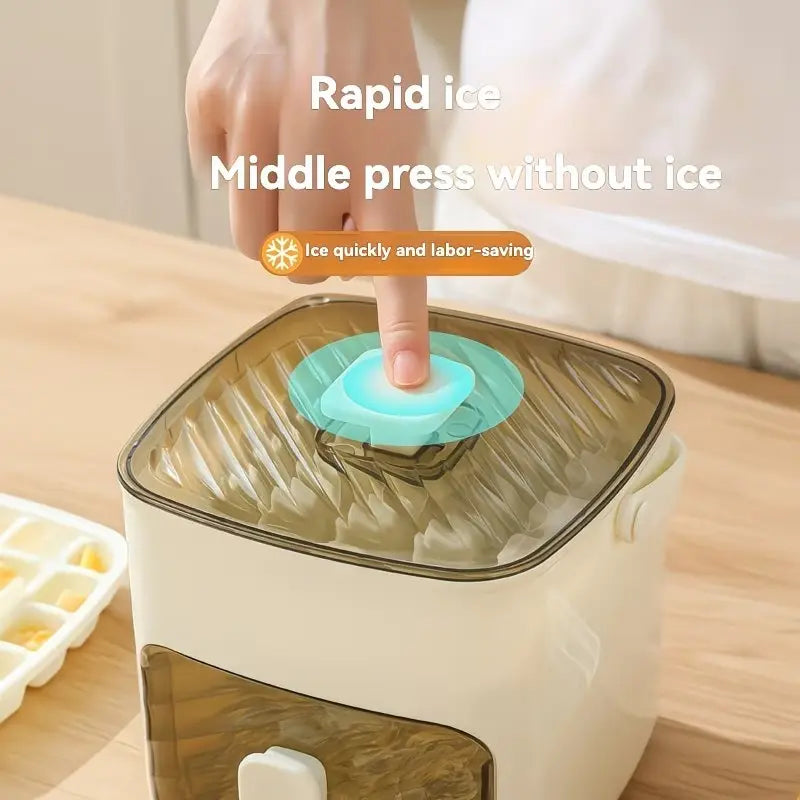 Professional Ice Cube Tray with Lid and Bin - Versatile Ice Maker for Freezer, Ideal for Whiskey, Cocktails, Coffee, and Beer, Complete with Ice Tongs and Kitchen Tools