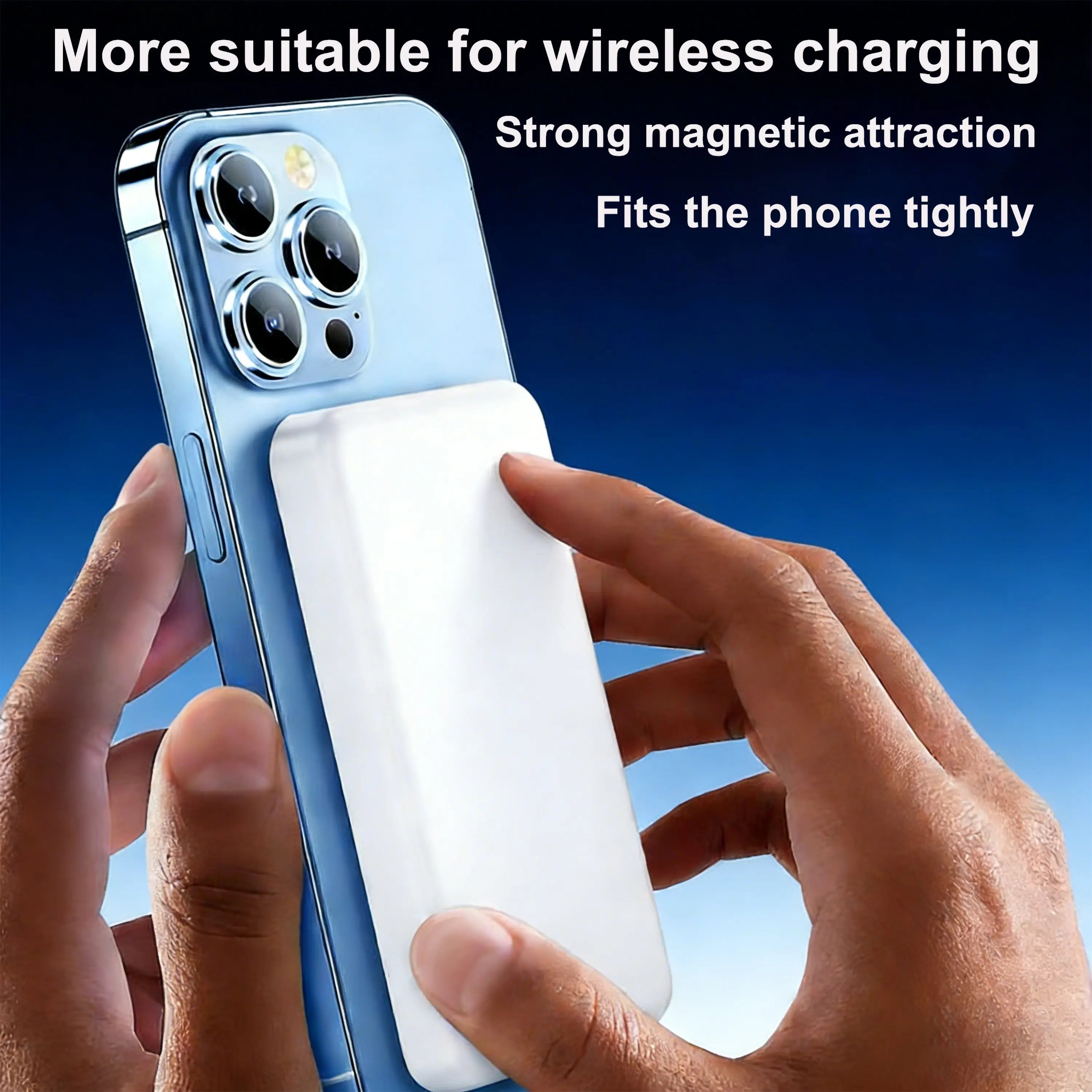 5000mAh Magnetic Charging Battery with MagSafe Wireless Fast Charging Technology for iPhone 12-17 Series - Compact and Portable Power Bank